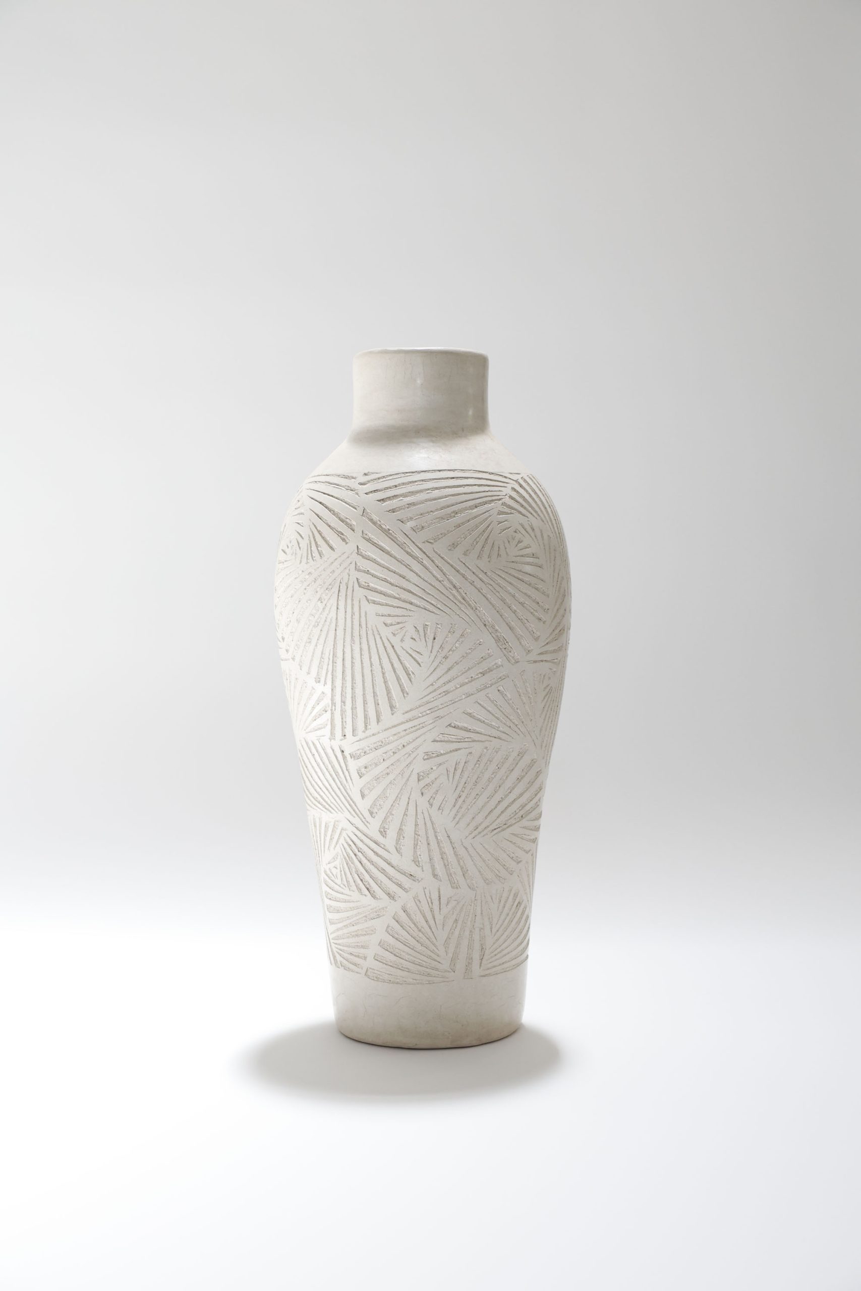 Cream Etched Tadelakt Vase 1-image