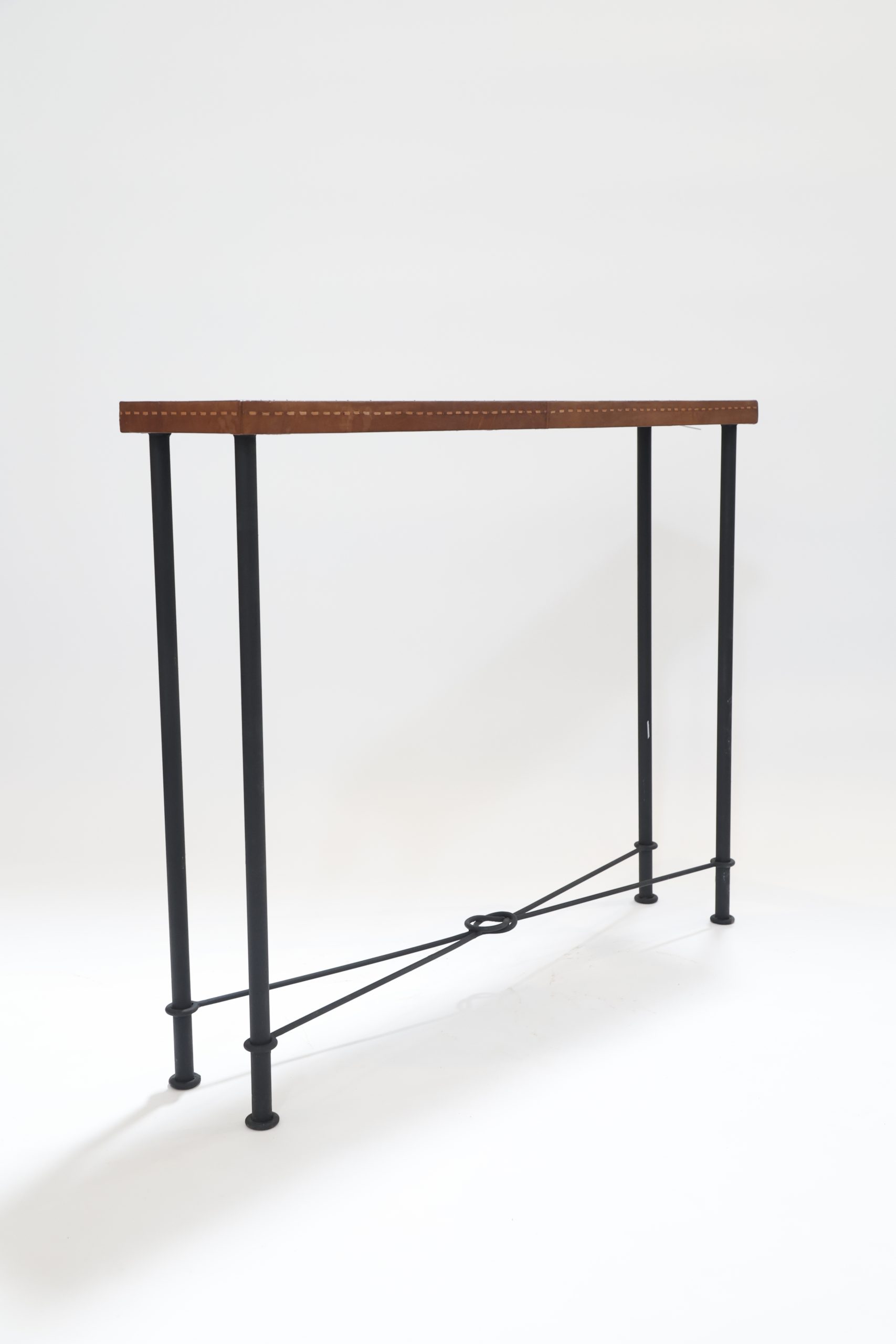 NARROW LEATHER CONSOLE TABLE-image